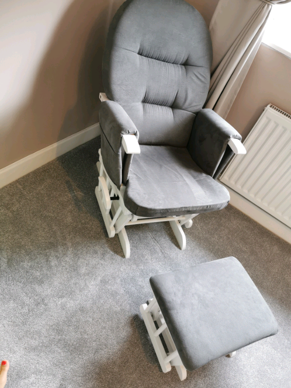 obaby reclining glider chair and stool